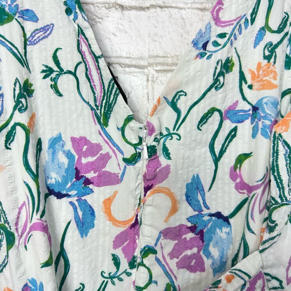 Tanya Taylor Dress Neves Floral Midi Maxi Cotton Sleeveless White Blue 4 - Picture 8 of 11